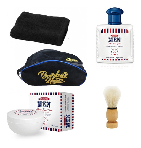 Set Crema De Afeitar, After Shave, Brocha Toalla Barber