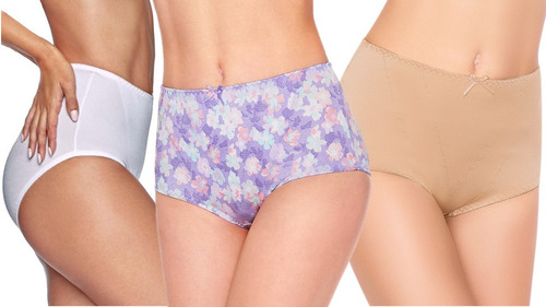 Tres Pantys Altas, Lycra Con Refuerzo Frontal, Ilusión 2155 