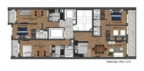 Imagen 6 de 10 de Venta Dptos 1 Dormitorio En Construcción, San Martín 1600 - Gazze