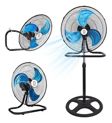 Ventilador 3 En 1 Metalico 19 Pulgadas Diametro Torre Pared Urban Design