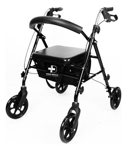 Andadera Rollator Compacta Con Asiento Y Bolsa Cimmo Medical