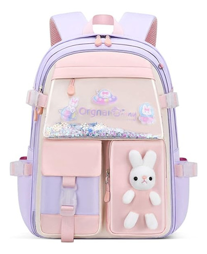 Mochila Bunny  Kawaii Backpack Waterproof Purpura
