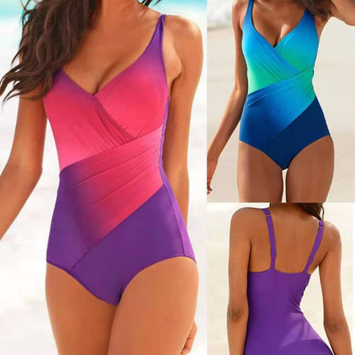 Traje De Baño De Una Pieza En Color Degradado Para Mujer De