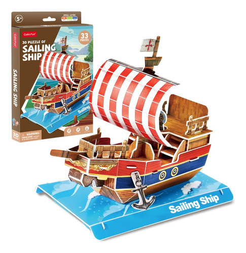 Rompecabezas 3d Velero - 33 Piezas Nivel Inicial Cubic Fun
