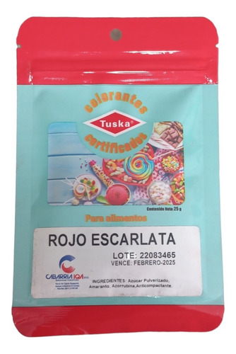 Colorante Rojo Escarlata Alimentos - g a $240