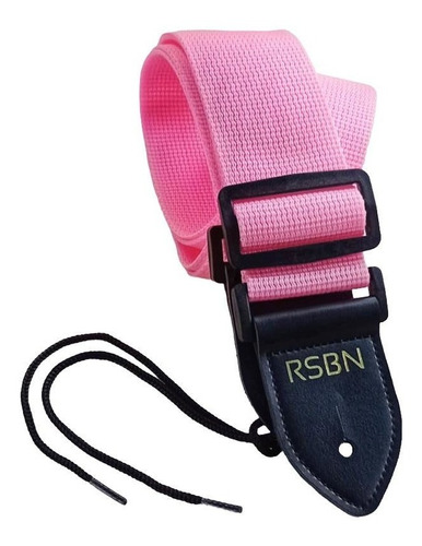 Correa Rsbn Polypro Pink Para Guitarra O Bajo - Punta Cuero