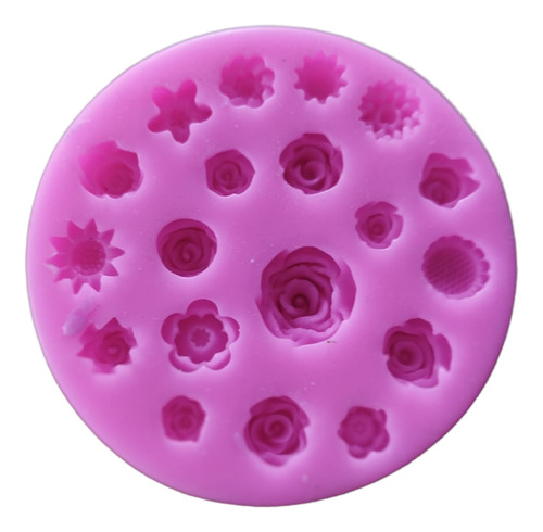 2pzas Molde De Silicona Con Diseño Floral Rosa