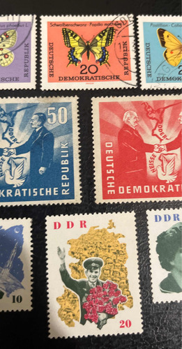 Sello Correo Alemán Rda Valiosos 11 Sellos Alemania Lote (Usado)