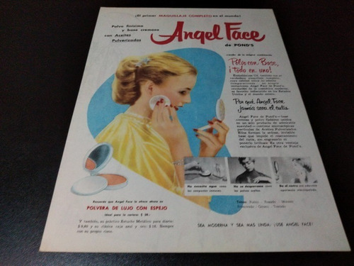 (pb445) Publicidad Clipping Maquillaje Angel Face * 1955