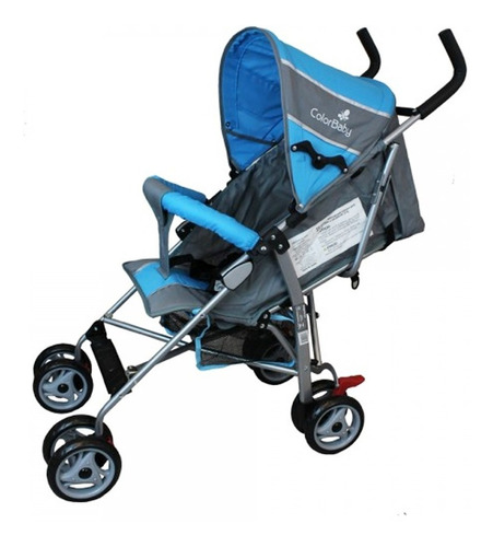 Carrinho De Bebê Guarda Chuva Slim Color Baby - Azul