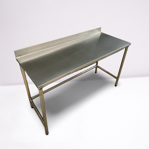 Bancada Mesa Inox 200x60 Industrial C Espelho Sem Prateleira