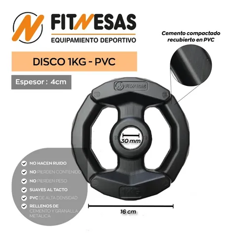 Combo De 6 Discos Pesas Plastico Plano Body Fitness Pump