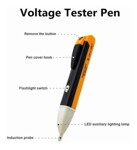 Imagen 3 de 7 de Tester Sensor Detector Lapiz Voltaje 90 - 1000 V Led Light