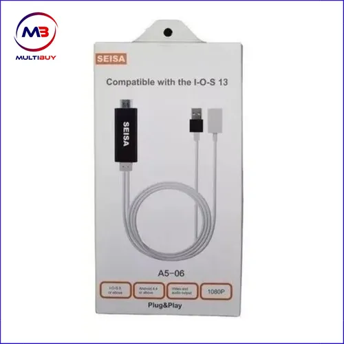 Cable HDMI TPE con conector para iOS, micro USB y Tipo C (Android)