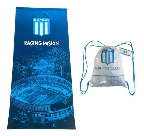 Toallon Playero Microfibra Secado Rapido Racing Club 70x150