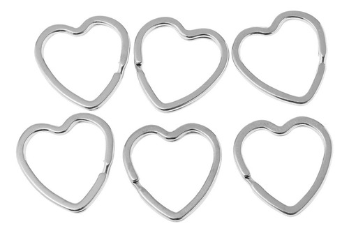 60 Pcs Conector Anillo Dividido Plano Forma Corazón