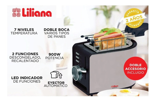 Imagen 5 de 5 de Tostadora Liliana At906 Deluxetost 7 Niveles