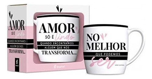 Caneca Cafe Porcelana Urban 360ml - Amor Que Transforma Cor Branco