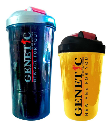 Kit Vasos Batidos Shaker Smart Bicuerpo Genetic Black 600 Ml