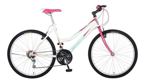 Bicicleta Benotto Montaña Alpina R26 21v Mujer Sunrace Acero Color Blanco/Rosa Tamaño del cuadro Único