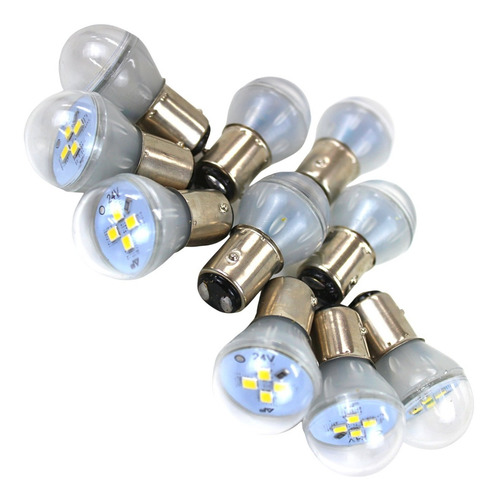 Imagem 4 de 10 de Lâmpada De Led Branca 2 Polos 24v 3 Watts Pino Desencontrado