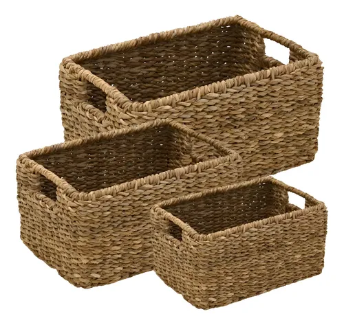 Conjunto De Cestos Cachepot Decoração Quarto Sala Banheiro Cor Conj Cestas C/ Alça