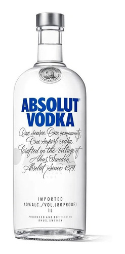 Imagem 1 de 1 de Vodka Absolut Natural 1000ml