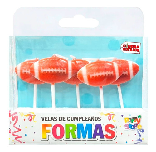 Velas Formas Set Balón Fútbol Americano X 5 Ciudad Cotillón