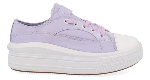 Tenis Urbano Trender Color Lila Con Suela Alta Para Mujer