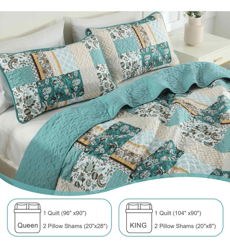Bedding Wongs 3 Piezas Juego De Colchas De Colcha Que Queen,