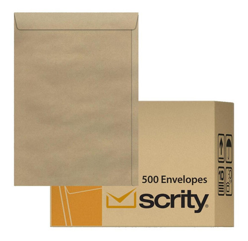 Envelope Pardo A4 Skn 32 Saco Kraft 500 Undidades Scrity
