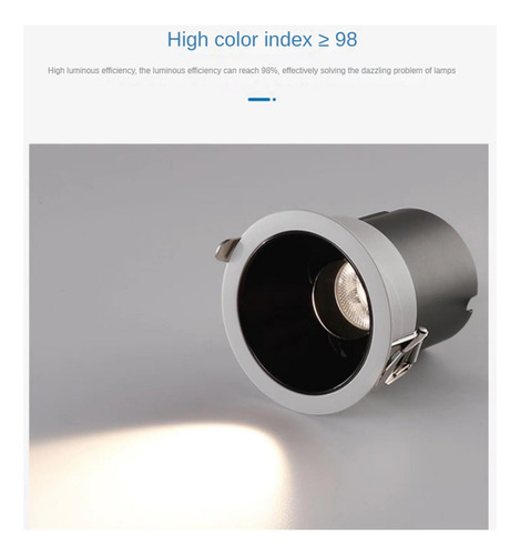 Set T21 De Focos Led Cob Con Luz Empotrada Regulable, 3500 K