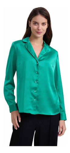 Blusa Mujer Satín Verde Fashion's Park