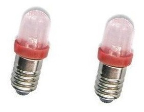 Bombillo Led Rosca E10 De 12v (luz Roja). El Par