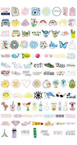 100 Pegatinas Vsco Para Botellas De Agua, Lindas Pegatinas E