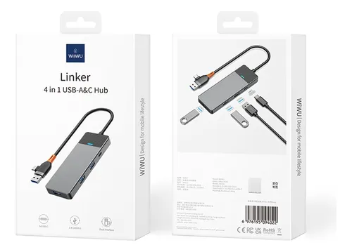 Wiwu Linker Hub Usb 4 En 1 Usb 3.0 Tipo-c A431c