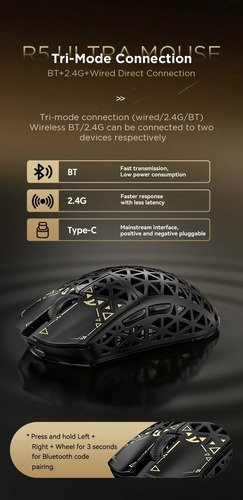 Ratón Gaming Attack Shark R5 Ultra De Fibra De Carbono Paw39