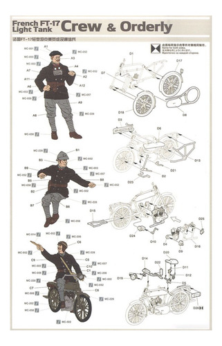 Figuras Soldados Franceses Para Tanque Motocicleta Meng 1:35