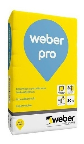 Pegamento Weber Adhesivo Pro Gris 30 Kg Exterior Impermeable