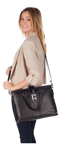 Access Denied Rfid Blocking Leather Briefcase Dressy Flap-ov