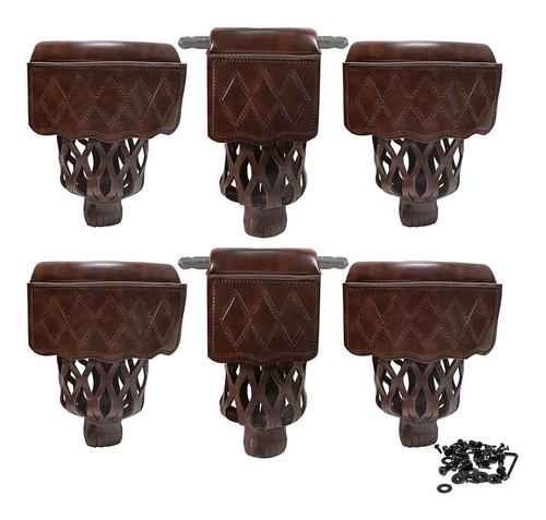 Kit De 6 Bolsillos Para Mesa De Billar/ Cuero Aqua Brown 505