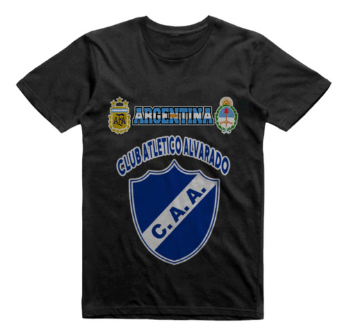 Remera Algodon Negra Alvarado Mar Del Plata