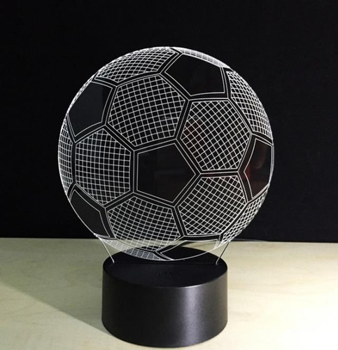 Lampara Ilusión 3d Balón De Fútbol,led Touch Luz De Noche