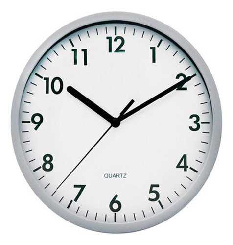 Relógio De Parede 20cm Números Grandes Branco Prata - Yazi