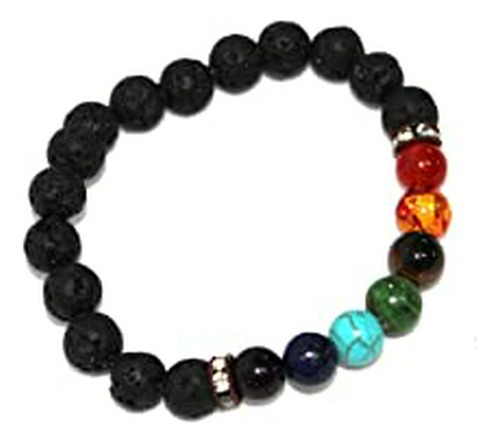 Jet L-ava Beads Chakra Energy Pulsera Power Tree Of Life Hom