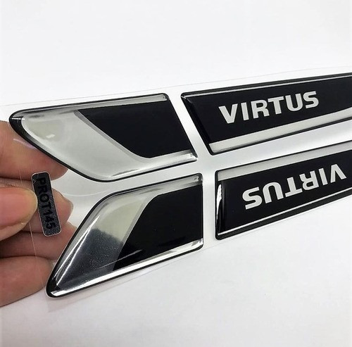Emblema Resinado Aplique Lateral Virtus Decorativo Par