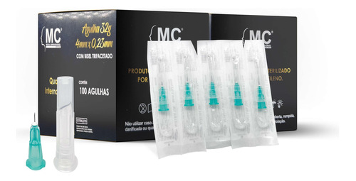Agulha De Lebel Toxina 4mm 0,23mm 32g Medical Kit 200un