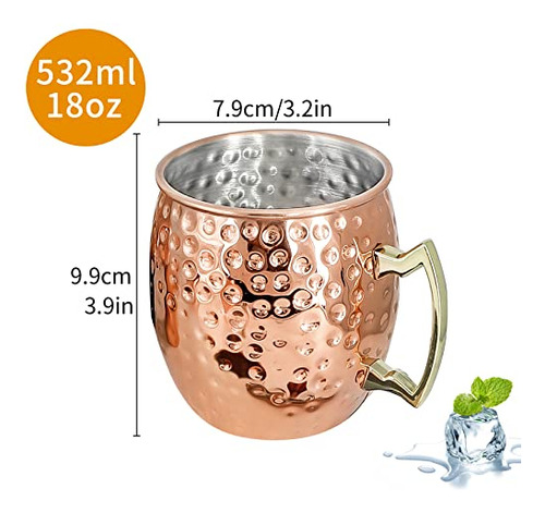 Set De 2 Tazas De Cobre Para Moscow Mule Suprobarware, Tazas
