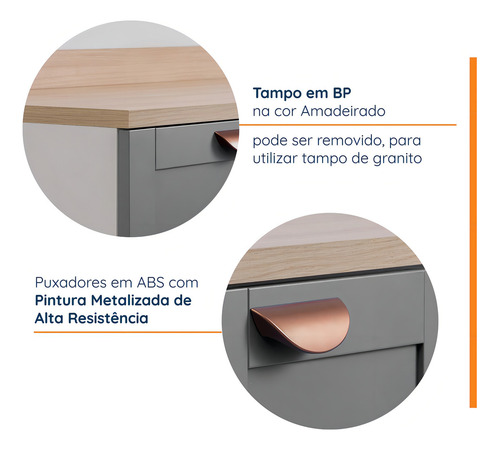 Cozinha Modulada 4 Peças Com Torre Para Microondas Arizona