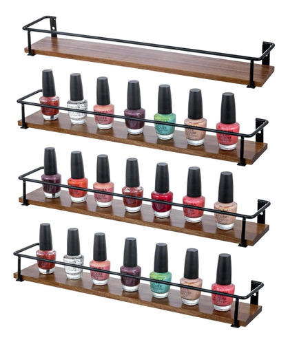 Esmalte De Uñas Rústico De Madera Rústica Montada En La Pare